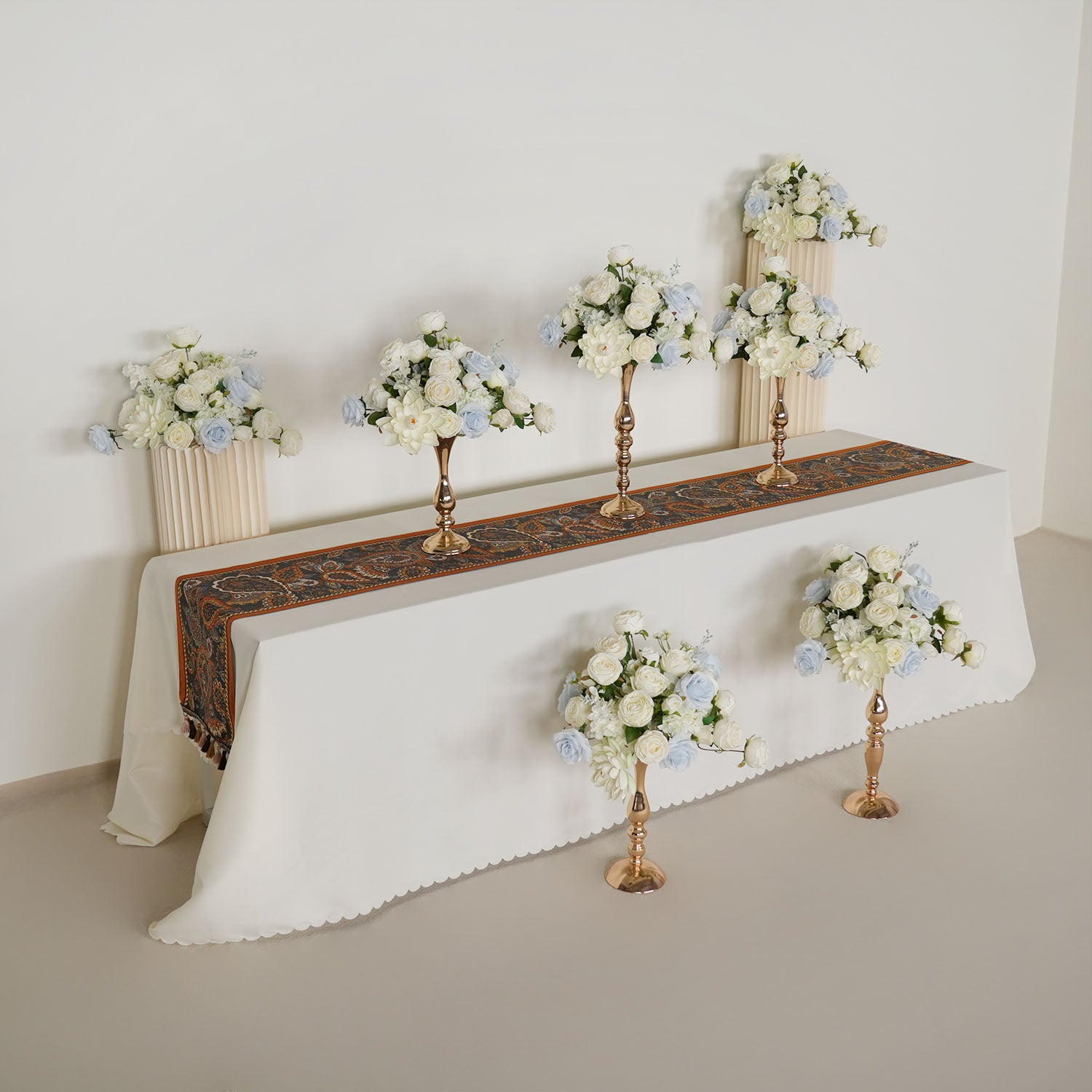 Uflower White Rose Wedding Table Centerpiece Flower Arrangement